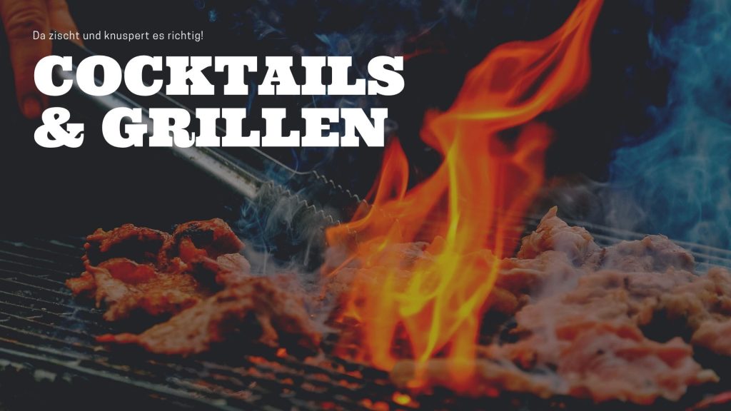 Feuriger Grillabend mit saftigem Fleisch und Flammen – Stimmungsvoll inszeniert für die Cocktails-&-Grillen-Abende im Zum Emil.